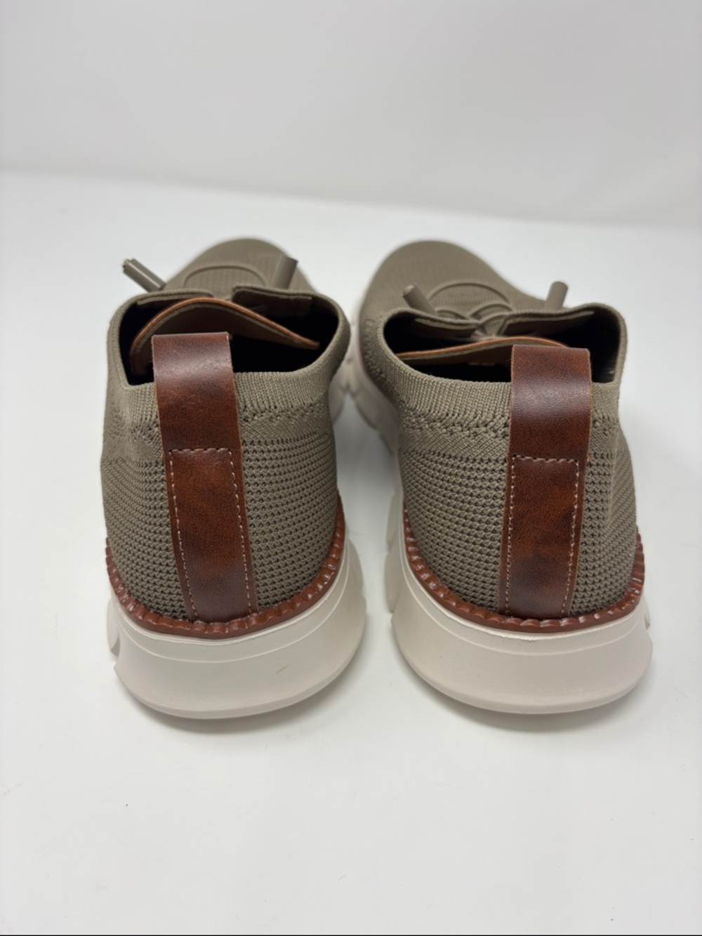Breeze Men's Knit Lace-Up Casual Shoes in Olive with White Sole 43 - Picture 5 of 9